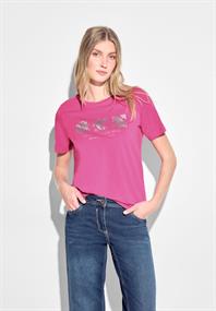 T-Shirt mit Schimmer Print bloomy pink