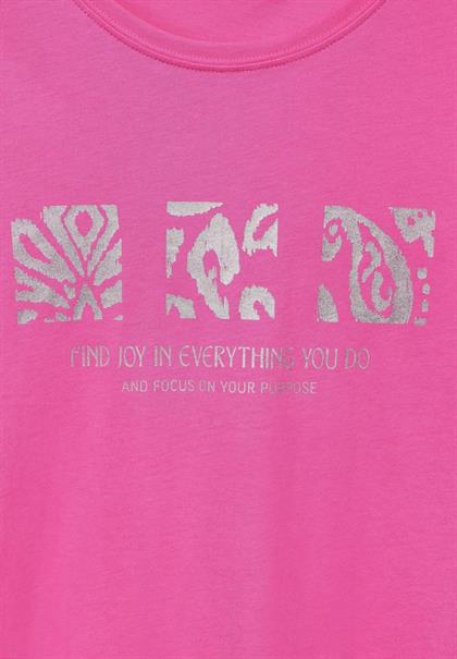 T-Shirt mit Schimmer Print bloomy pink
