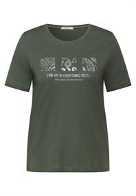 T-Shirt mit Schimmer Print cool khaki