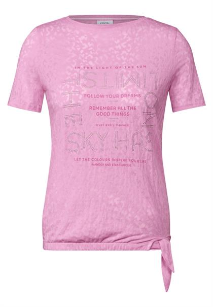 T-Shirt mit Schmucksteinen cherry blossom pink