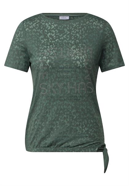 T-Shirt mit Schmucksteinen dark balmy khaki