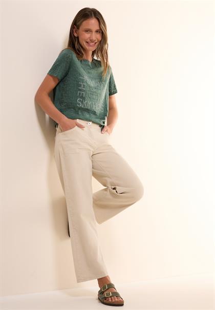 T-Shirt mit Schmucksteinen dark balmy khaki