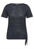 T-Shirt mit Schmucksteinen volcanic grey