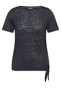 T-Shirt mit Schmucksteinen volcanic grey