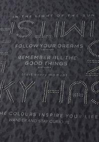 T-Shirt mit Schmucksteinen volcanic grey