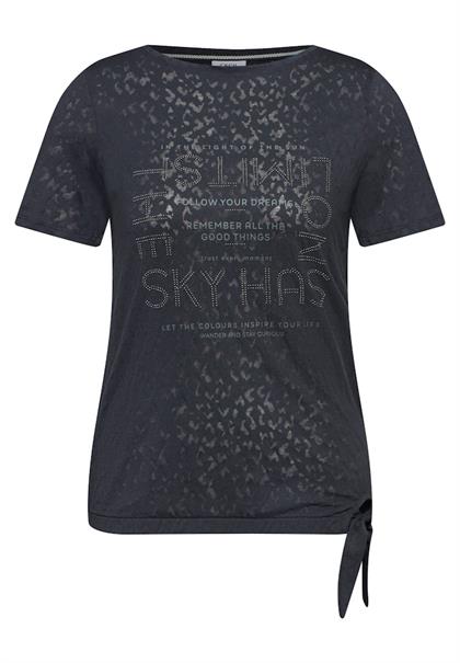 T-Shirt mit Schmucksteinen volcanic grey