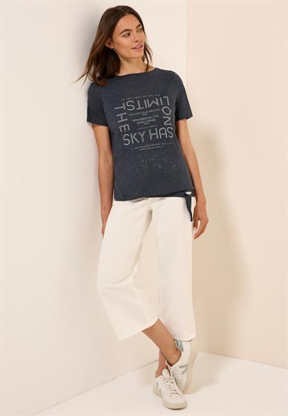 T-Shirt mit Schmucksteinen volcanic grey