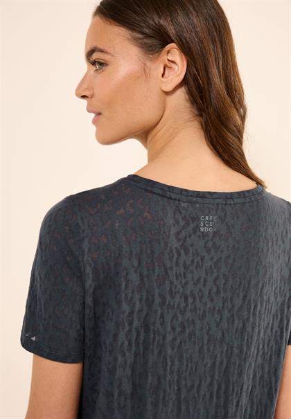 T-Shirt mit Schmucksteinen volcanic grey