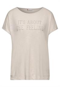 T-Shirt mit Schriftzug smooth sand beige