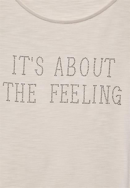 T-Shirt mit Schriftzug smooth sand beige