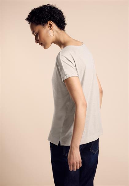 T-Shirt mit Schriftzug smooth sand beige
