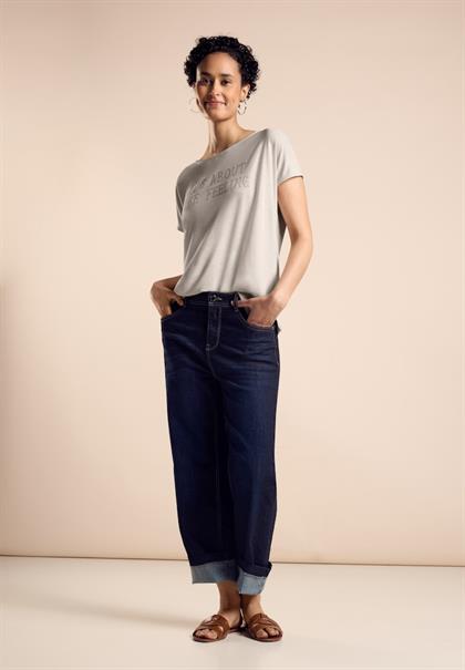 T-Shirt mit Schriftzug smooth sand beige