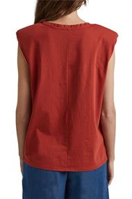 T-Shirt mit Schulterpolstern, 100% Bio-Baumwolle terracotta