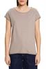 T-Shirt mit Slub-Struktur und Rollkanten light taupe