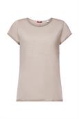 T-Shirt mit Slub-Struktur und Rollkanten light taupe