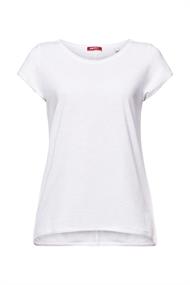 T-Shirt mit Slub-Struktur und Rollkanten white