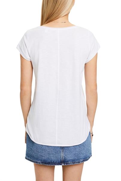 T-Shirt mit Slub-Struktur und Rollkanten white