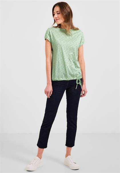 T-Shirt mit Smock Schultern fresh salvia green