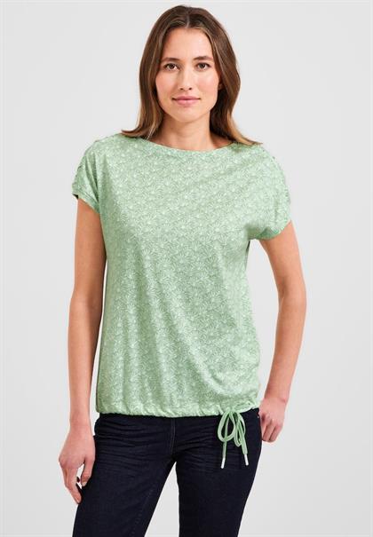 T-Shirt mit Smock Schultern fresh salvia green