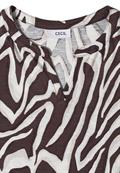 T-Shirt mit Split Neck mit Print brown cacao