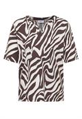 T-Shirt mit Split Neck mit Print brown cacao