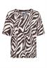 T-Shirt mit Split Neck mit Print brown cacao