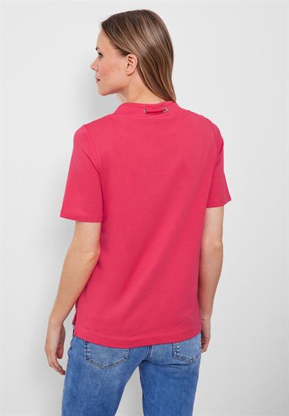 T-Shirt mit Stehkragen strawberry red