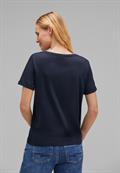 T-Shirt mit Steinchendetails deep blue