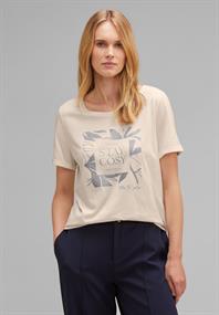 T-Shirt mit Steinchendetails lucid white