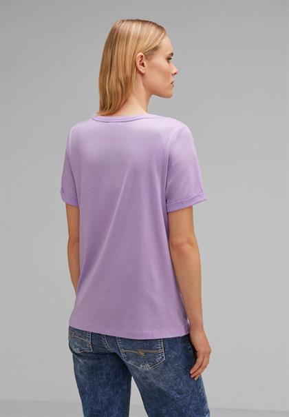 T-Shirt mit Steinchendetails soft pure lilac