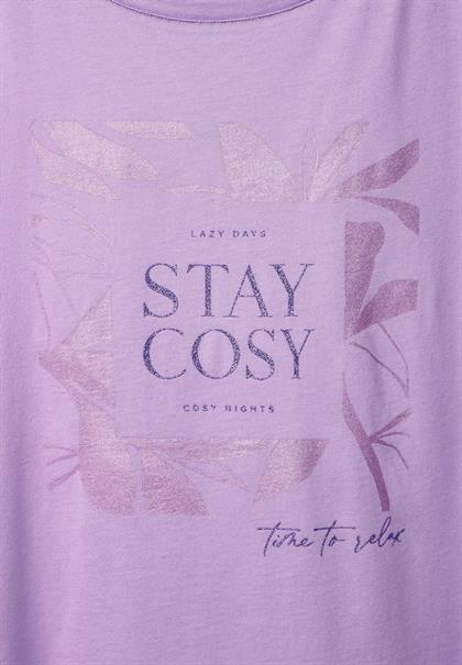 T-Shirt mit Steinchendetails soft pure lilac