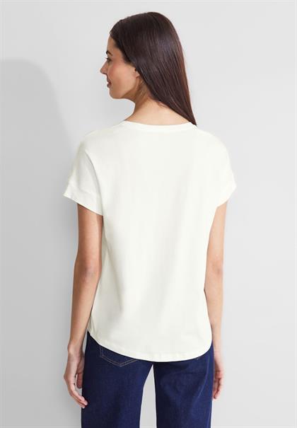 T-Shirt mit Stickerei off white