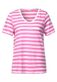 T-Shirt mit Streifen Muster cool pink