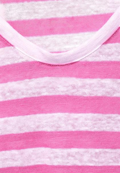 T-Shirt mit Streifen Muster cool pink