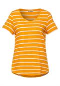 T-Shirt mit Streifen Print sunset yellow