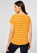 T-Shirt mit Streifen Print sunset yellow
