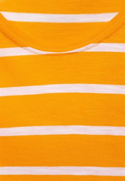 T-Shirt mit Streifen Print sunset yellow