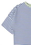 T-Shirt mit Streifen und Kontrastdetail deep river blue