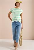 T-Shirt mit Streifen und Printdetail juicy lime