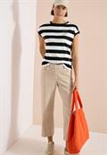 T-Shirt mit Streifen und Printdetail palm breeze green