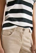 T-Shirt mit Streifen und Printdetail palm breeze green