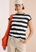 T-Shirt mit Streifen und Printdetail palm breeze green