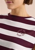 T-Shirt mit Streifen und Printdetail sweet grape red