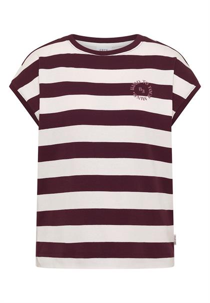 T-Shirt mit Streifen und Printdetail sweet grape red
