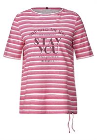 T-Shirt mit Streifenmix pink sorbet