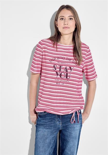 T-Shirt mit Streifenmix pink sorbet