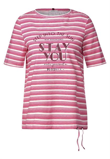 T-Shirt mit Streifenmix pink sorbet