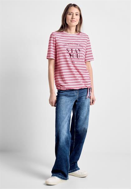 T-Shirt mit Streifenmix pink sorbet