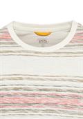 T-Shirt mit Streifenmuster aus Baumwolle sunfaded red