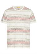 T-Shirt mit Streifenmuster aus Baumwolle sunfaded red